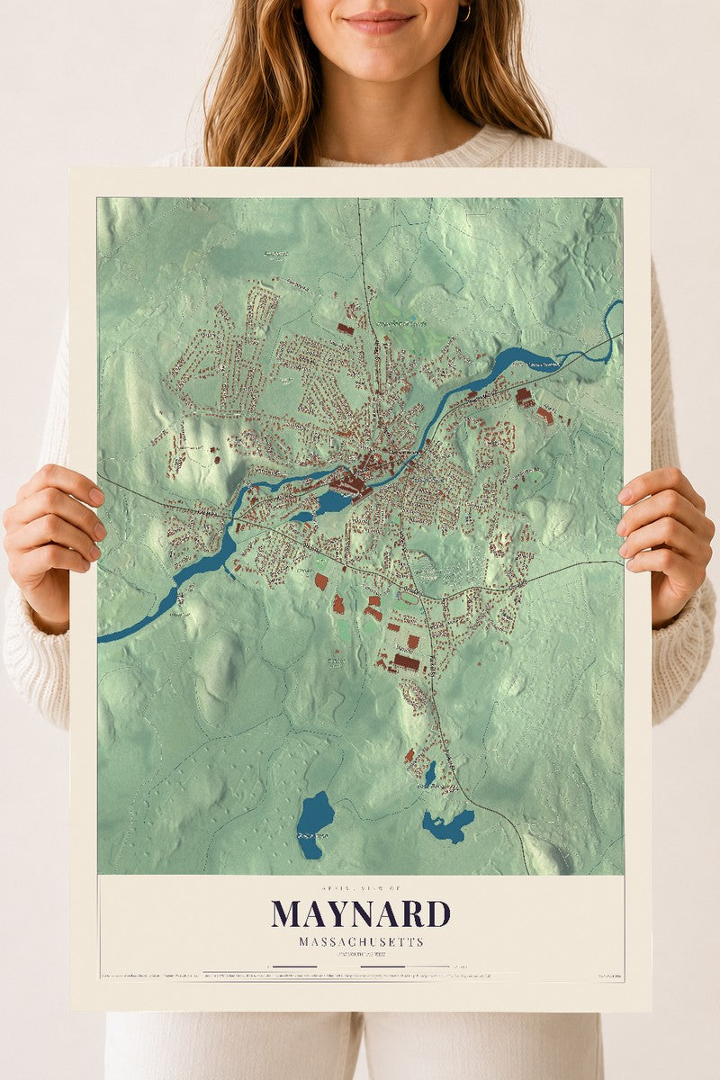 Maynard, Massachusetts map print - 18 x 24 archival matte print