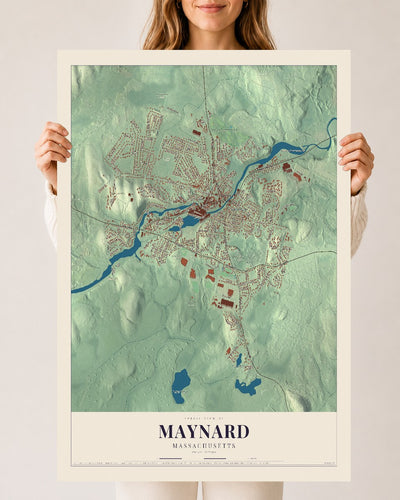 Maynard, Massachusetts map print - 24 x 36 archival matte print