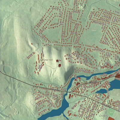 Terrain and local geography detail from the Maynard, Massachusetts map