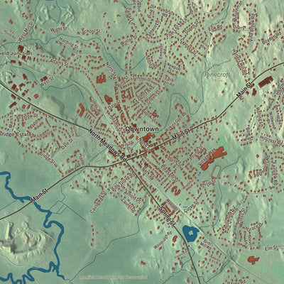 Street and neighborhood detail from the Medfield, Massachusetts map