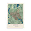 Map of Medford, Massachusetts, 12 x 18 inch unframed archival matte print