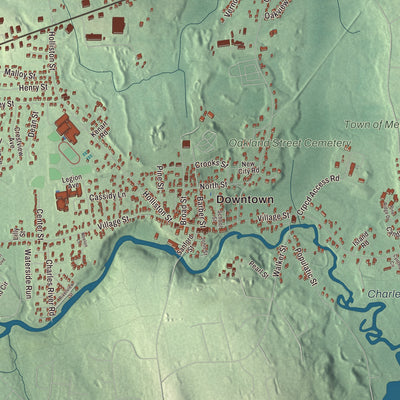 Street and neighborhood detail from the Medway, Massachusetts map