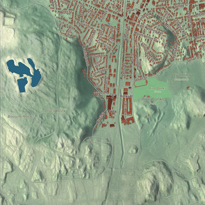 Terrain and local geography detail from the Melrose, Massachusetts map