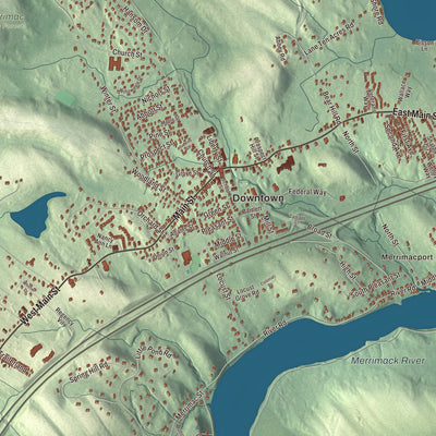 Street and neighborhood detail from the Merrimac, Massachusetts map