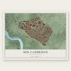 Mid-Cambridge, Massachusetts map print, the full design