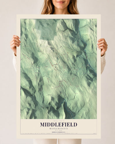 Middlefield, Massachusetts map print - 24 x 36 archival matte print