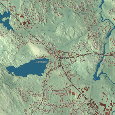 Street and neighborhood detail from the Middleton, Massachusetts map