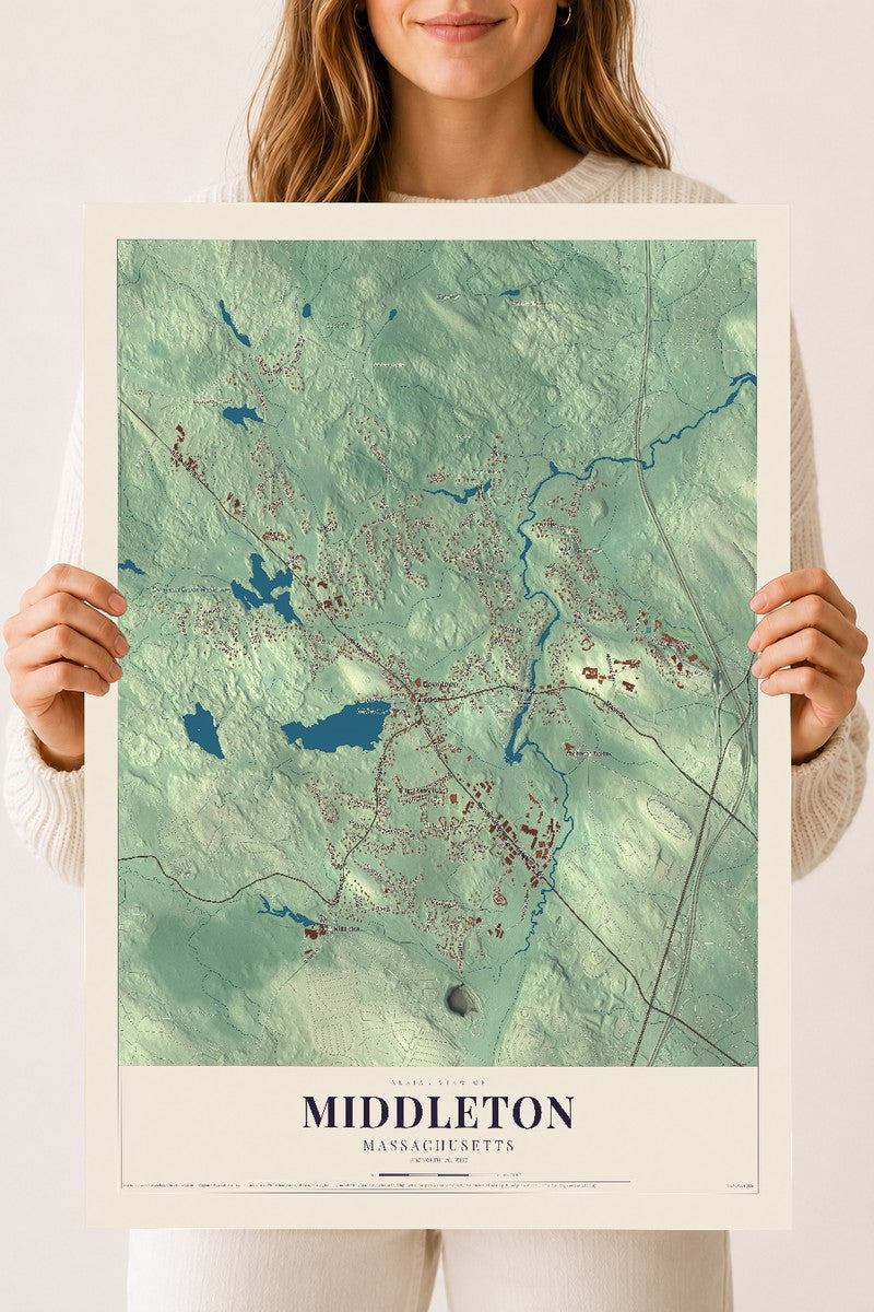 Middleton, Massachusetts map print - 18 x 24 archival matte print