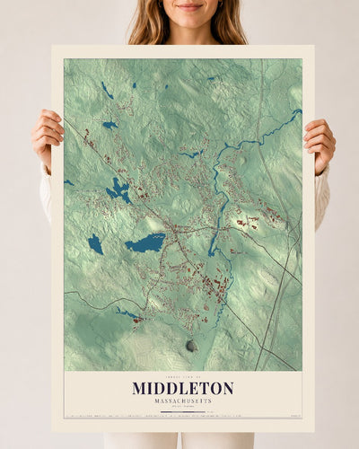 Middleton, Massachusetts map print - 24 x 36 archival matte print