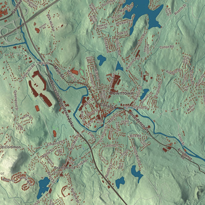 Street and neighborhood detail from the Millbury, Massachusetts map