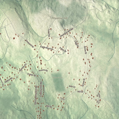 Terrain and local geography detail from the Millville, Massachusetts map