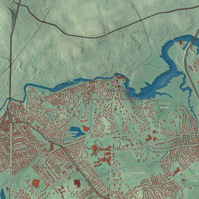 Street and neighborhood detail from the Milton, Massachusetts map
