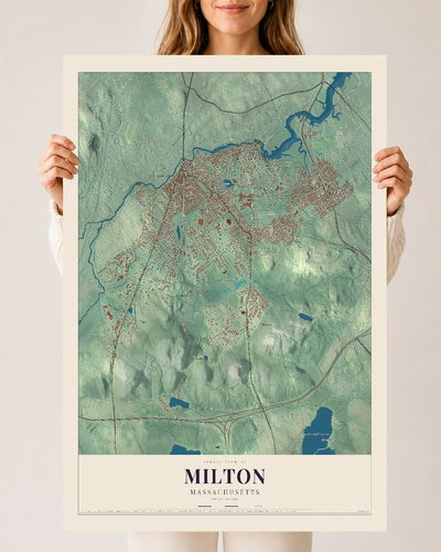 Milton, Massachusetts map print - 24 x 36 archival matte print