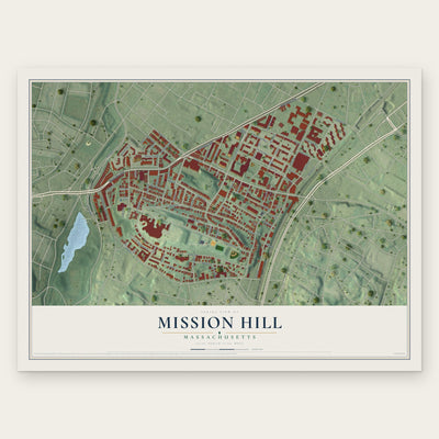 Mission Hill, Massachusetts map print, the full design