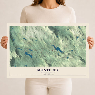 Monterey, Massachusetts map print - 12 x 18 archival matte print