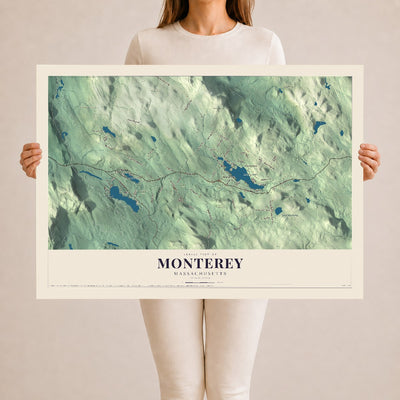 Monterey, Massachusetts map print - 24 x 36 archival matte print