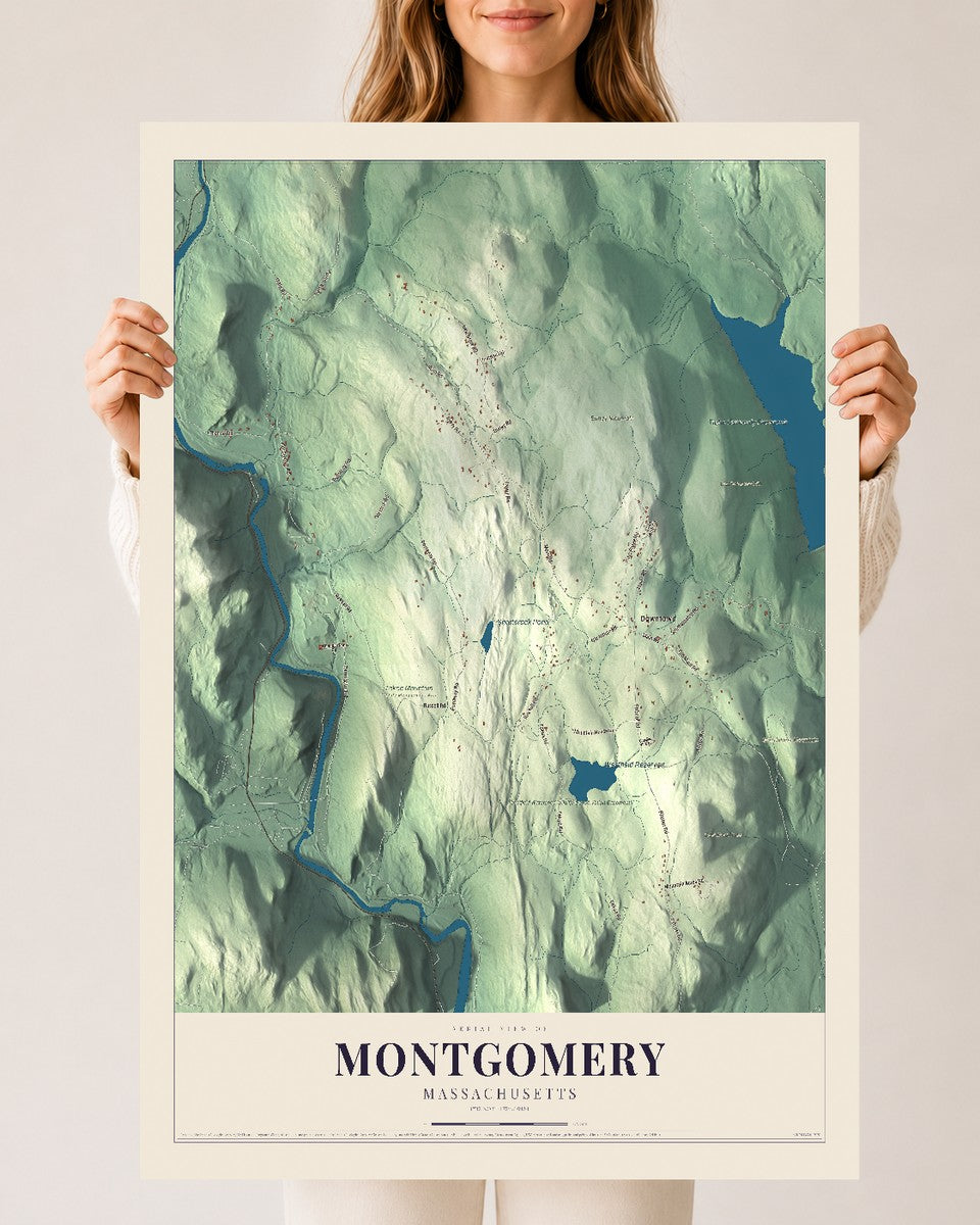 Montgomery, Massachusetts map print - 24 x 36 archival matte print