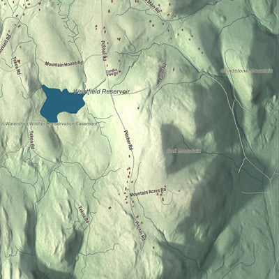 Terrain and local geography detail from the Montgomery, Massachusetts map