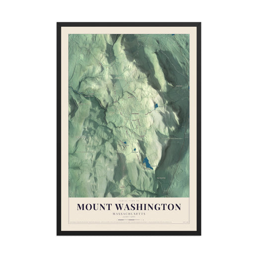 Map of Mount Washington, Massachusetts, 12 x 18 inch print in a black wood frame