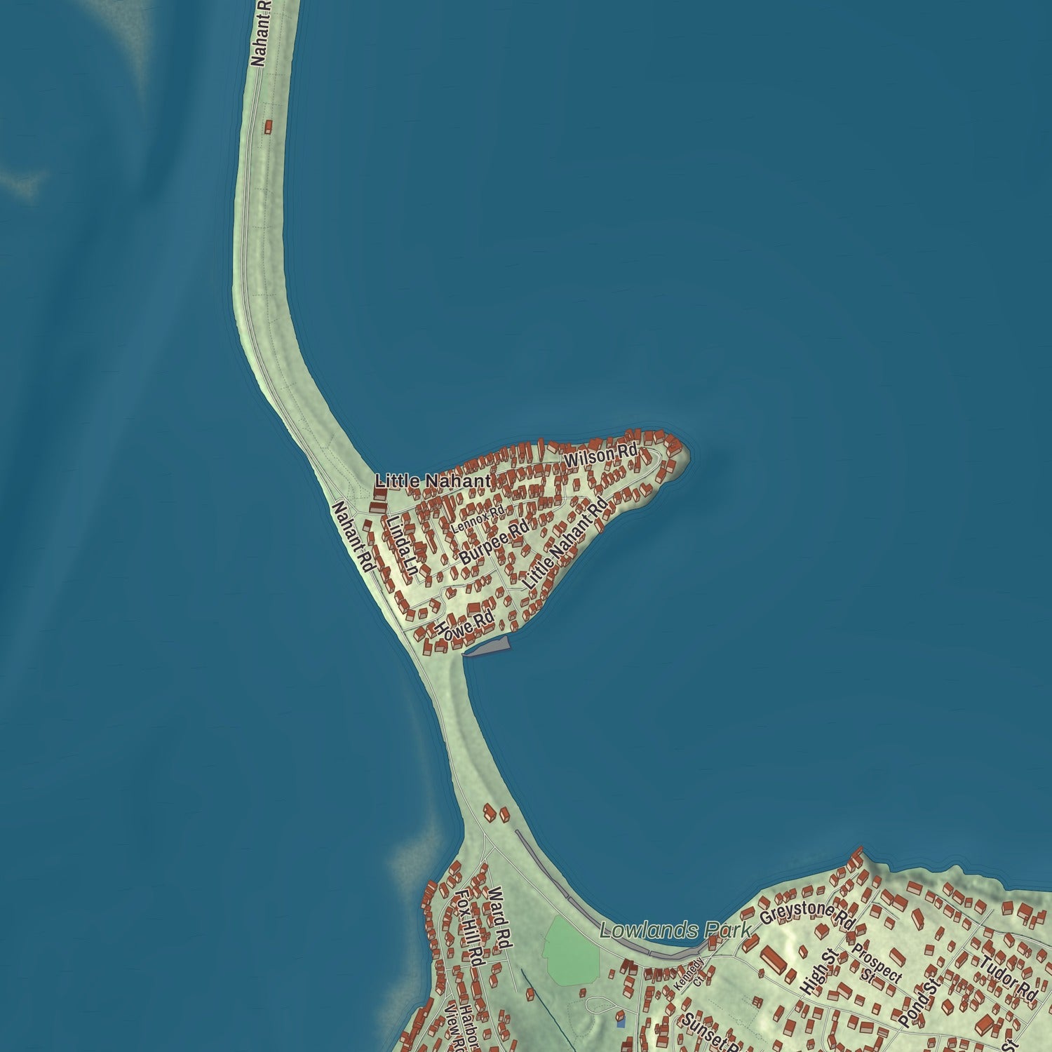 Street and neighborhood detail from the Nahant, Massachusetts map