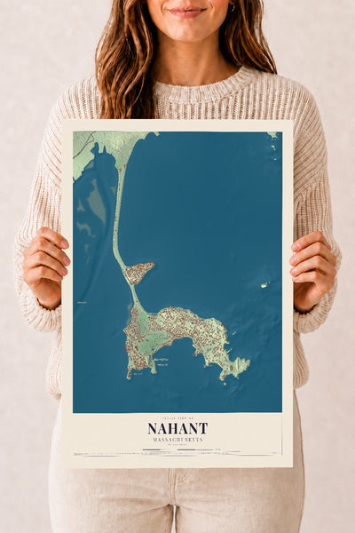 Nahant, Massachusetts map print - 12 x 18 archival matte print