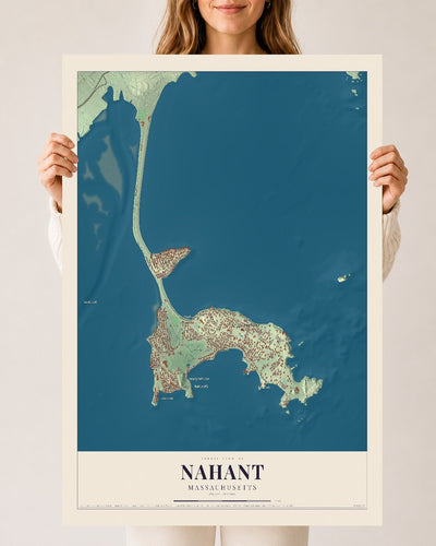 Nahant, Massachusetts map print - 24 x 36 archival matte print