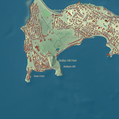 Terrain and local geography detail from the Nahant, Massachusetts map