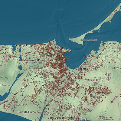 Street and neighborhood detail from the Nantucket, Massachusetts map