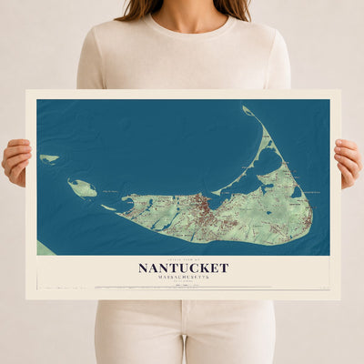 Nantucket, Massachusetts map print - 12 x 18 archival matte print