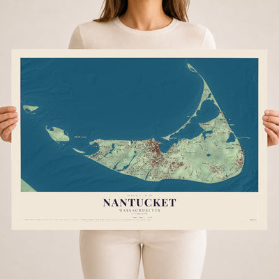 Nantucket, Massachusetts map print - 18 x 24 archival matte print