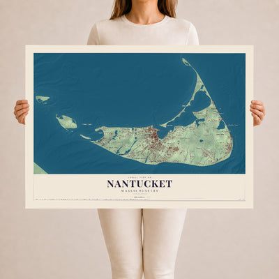 Nantucket, Massachusetts map print - 24 x 36 archival matte print