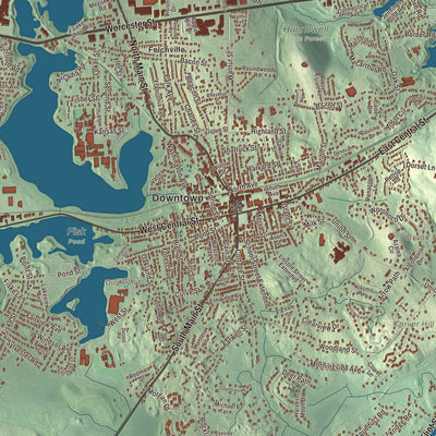 Street and neighborhood detail from the Natick, Massachusetts map