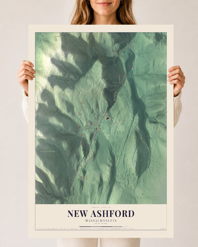 New Ashford, Massachusetts map print - 24 x 36 archival matte print