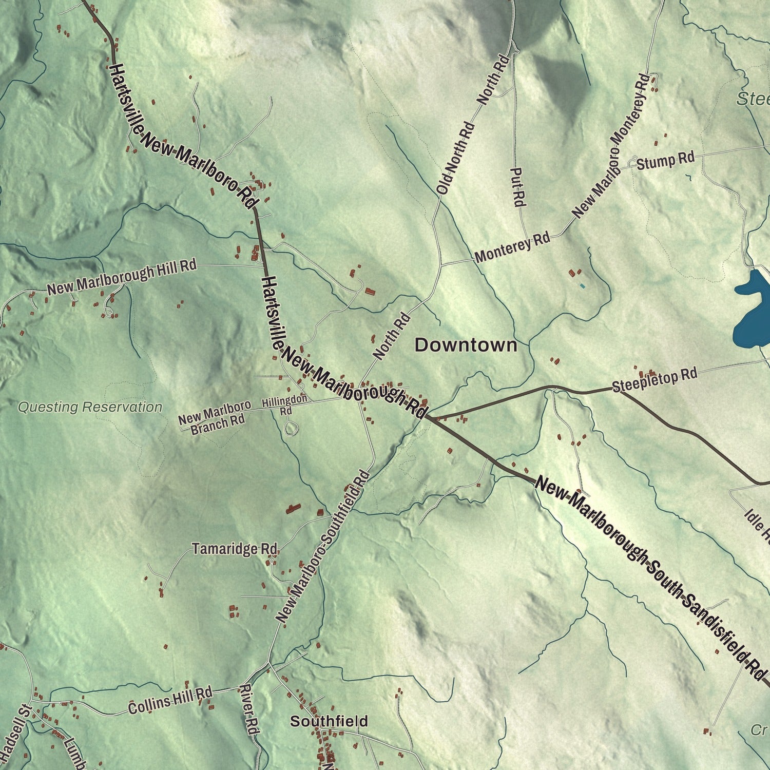 Street and neighborhood detail from the New Marlborough, Massachusetts map