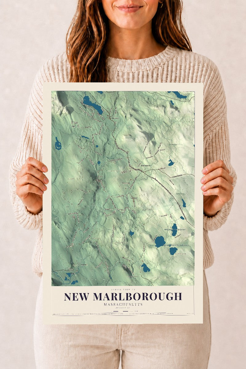 New Marlborough, Massachusetts map print - 12 x 18 archival matte print