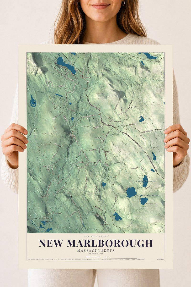 New Marlborough, Massachusetts map print - 18 x 24 archival matte print