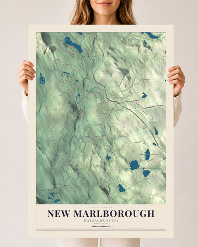 New Marlborough, Massachusetts map print - 24 x 36 archival matte print