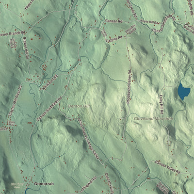Terrain and local geography detail from the New Marlborough, Massachusetts map
