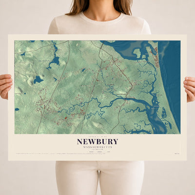 Newbury, Massachusetts map print - 18 x 24 archival matte print