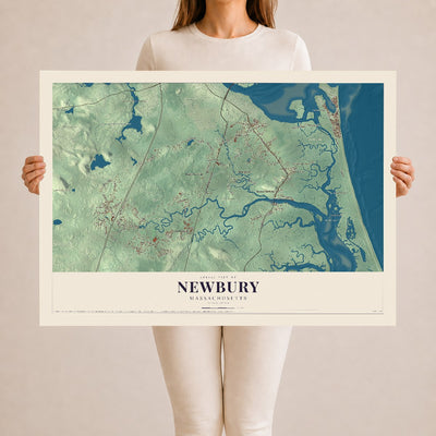 Newbury, Massachusetts map print - 24 x 36 archival matte print