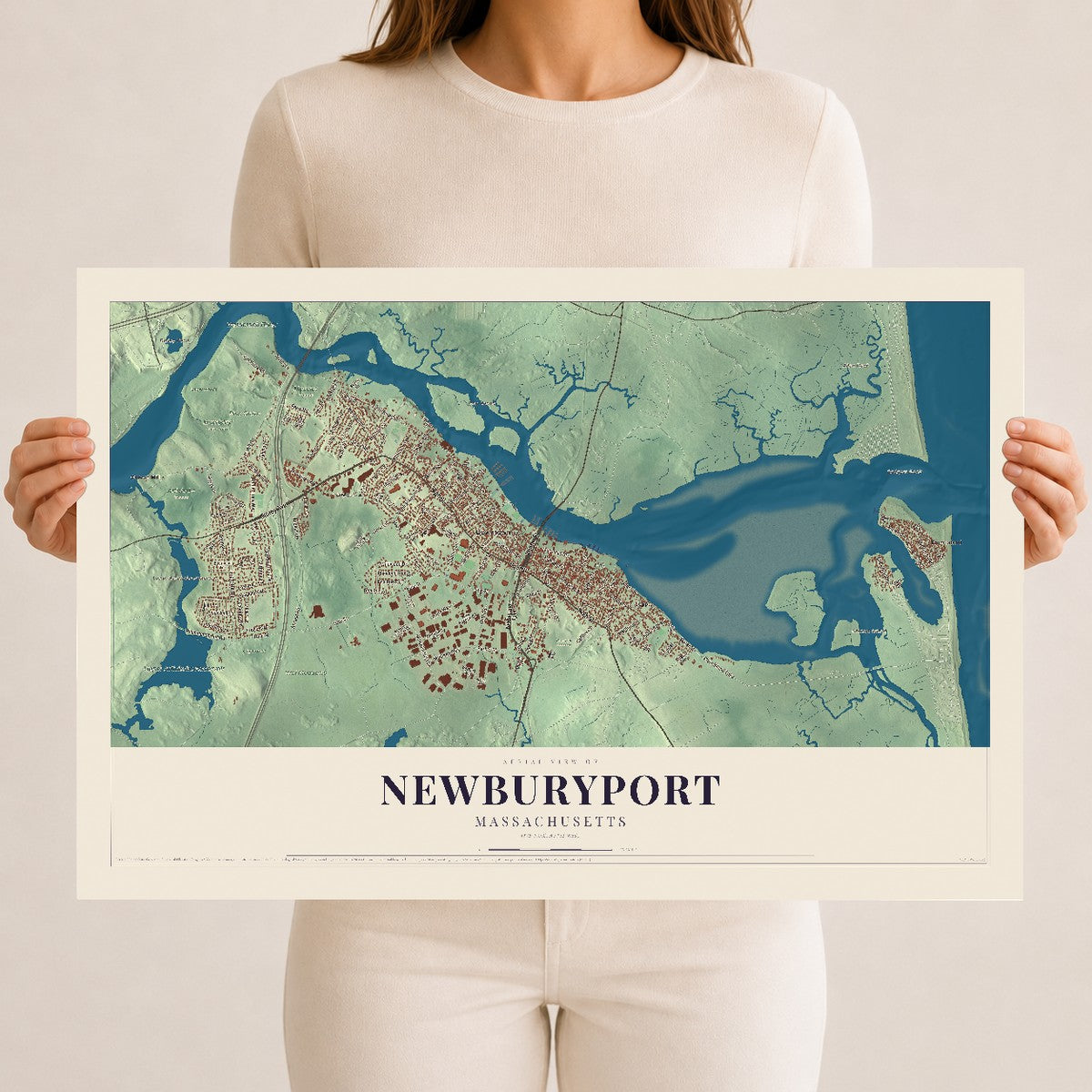 Newburyport, Massachusetts map print - 12 x 18 archival matte print