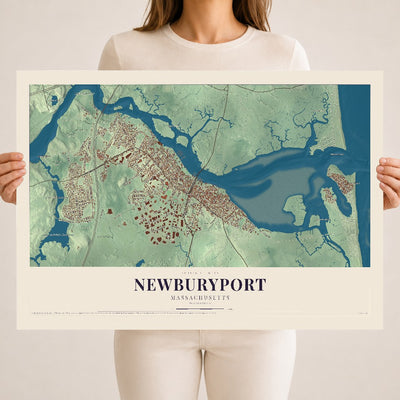 Newburyport, Massachusetts map print - 18 x 24 archival matte print