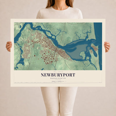 Newburyport, Massachusetts map print - 24 x 36 archival matte print