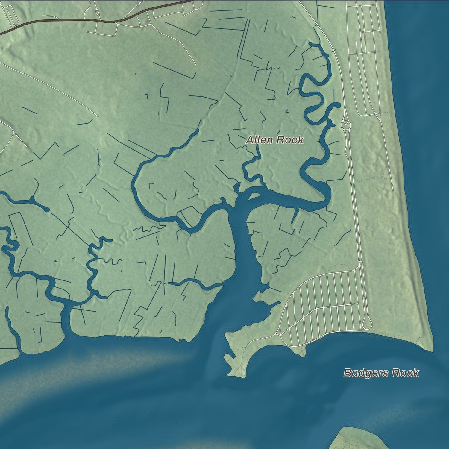 Terrain and local geography detail from the Newburyport, Massachusetts map