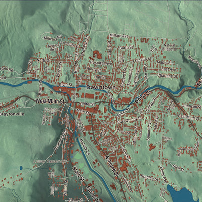 Street and neighborhood detail from the North Adams, Massachusetts map