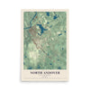 Map of North Andover, Massachusetts, 12 x 18 inch unframed archival matte print