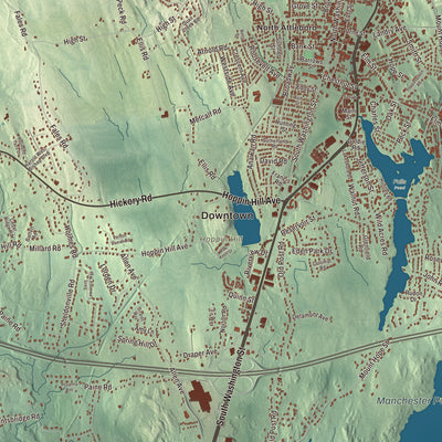 Terrain and local geography detail from the North Attleborough, Massachusetts map