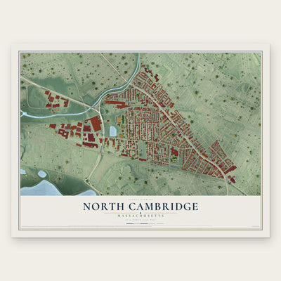 North Cambridge, Massachusetts map print, the full design