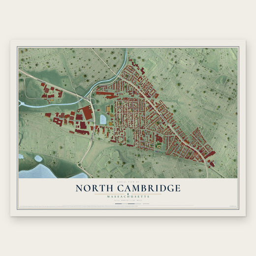 North Cambridge, Massachusetts map print, the full design