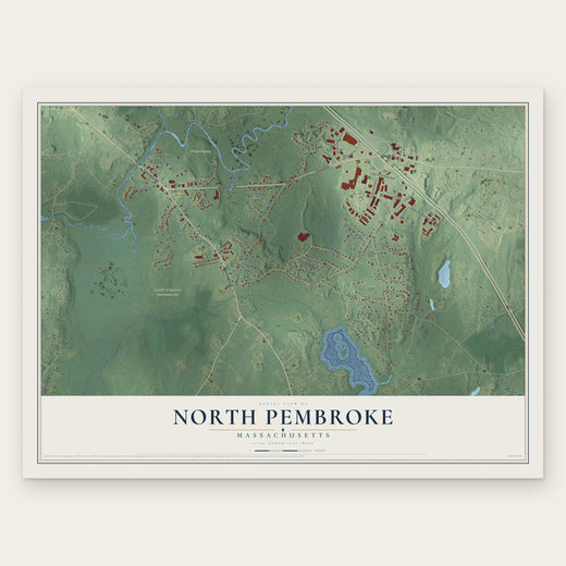 North Pembroke, Massachusetts map print, the full design